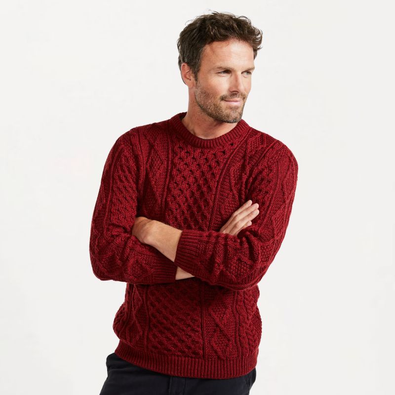 Men's Classic Cable Knit Aran Sweater - Creative Irish Gifts