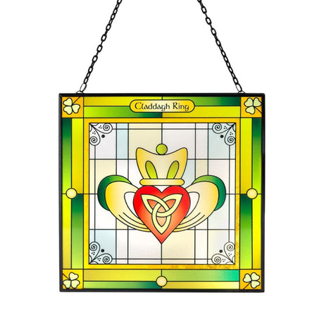 Stained Glass Irish Claddagh Wall Hanging Creative Irish Gifts