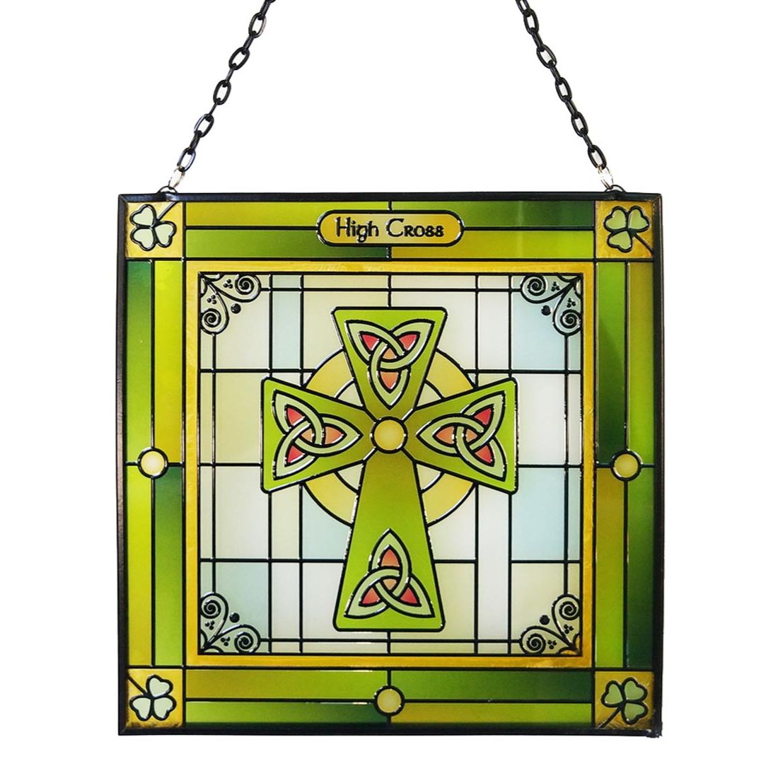 CL-0083-404 Stained Glass High Celtic Cross Wall Hanging Creative Irish Gifts
