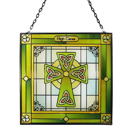 CL-0083-404 Stained Glass High Celtic Cross Wall Hanging Creative Irish Gifts
