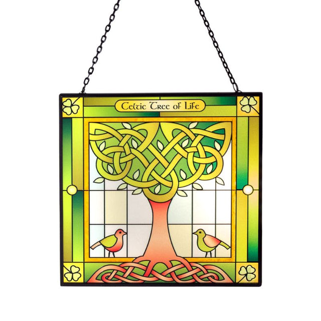 Stained Glass Irish Tree of Life Wall Hanging Creative Irish Gifts