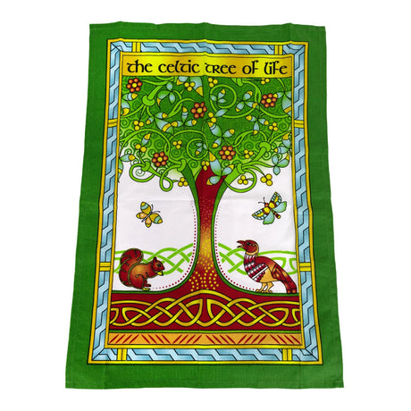 CL-101-485 Set of 2 Irish Tree of Life Cotton Tea Towel  Creative Irish Gifts
