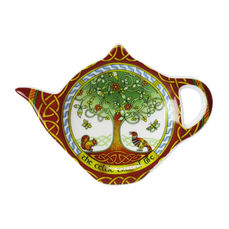 CL-101-New Bone China Celtic Tree of Life Tea Bag Holder Creative Irish Gift