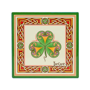 CL-109- Cork Backed Ceramic Irish Coaster,shamrock Creative Irish Gifts
