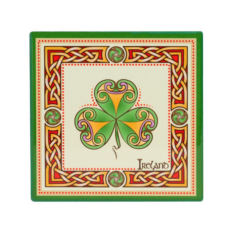 CL-109- Cork Backed Ceramic Irish Coaster,shamrock Creative Irish Gifts
