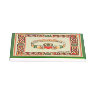 CL-109- Cork Backed Ceramic Irish Coaster, Claddagh studio Creative Irish Gifts
