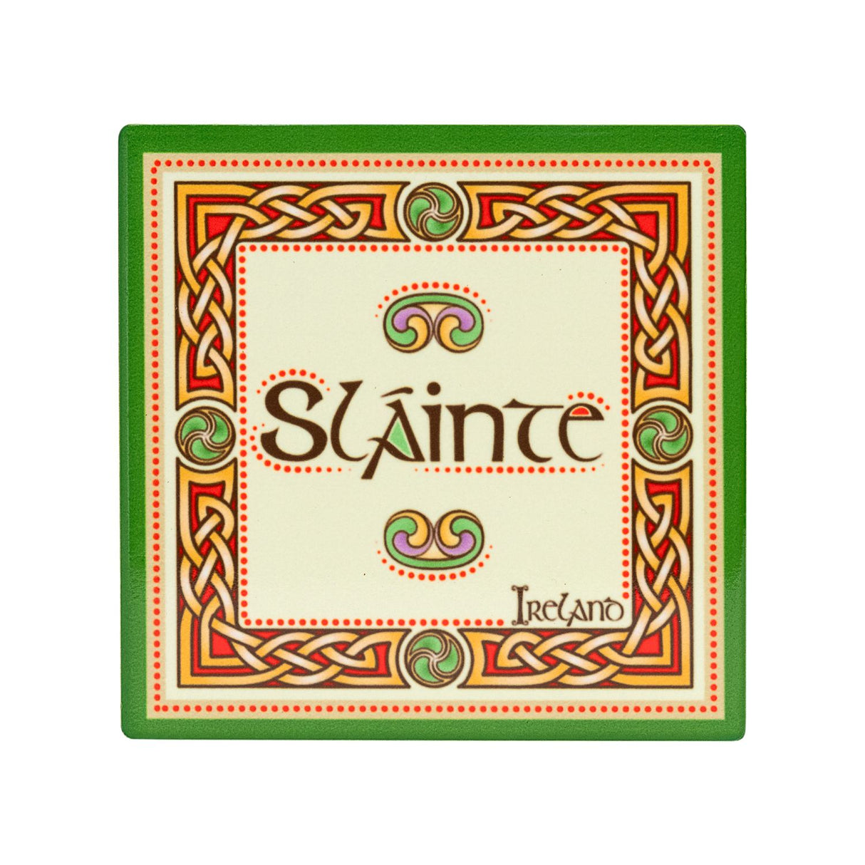 CL-109-422 Cork-Backed Ceramic Irish Coaster, Slainte Creative Irish Gifts
