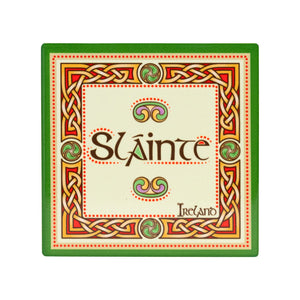 CL-109-422 Cork-Backed Ceramic Irish Coaster, Slainte Creative Irish Gifts
