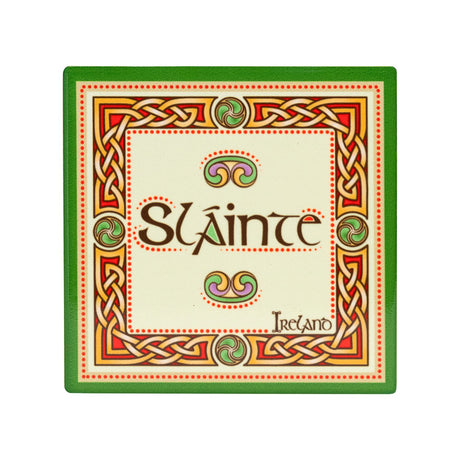 CL-109-422 Cork-Backed Ceramic Irish Coaster, Slainte Creative Irish Gifts
