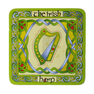 CL-73-20 Cork Back Ireland Coasters Irish Harp Creative Irish Gifts 
