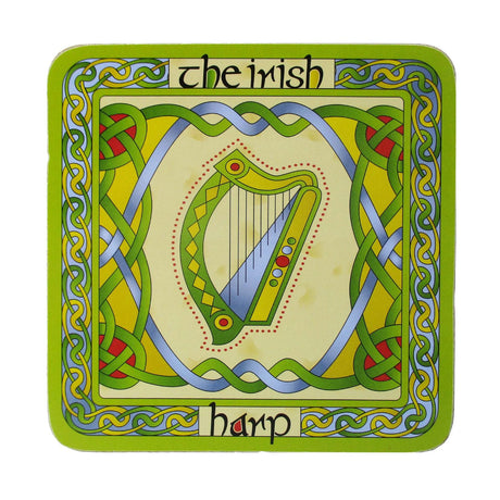 CL-73-20 Cork Back Ireland Coasters Irish Harp Creative Irish Gifts 
