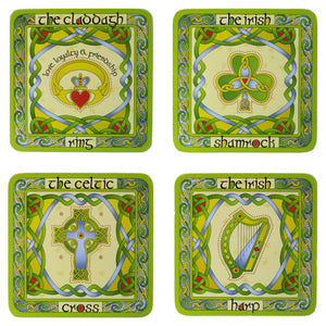 CL-73-20 Cork Back Ireland Coasters Set of 4 Creative Irish Gifts
