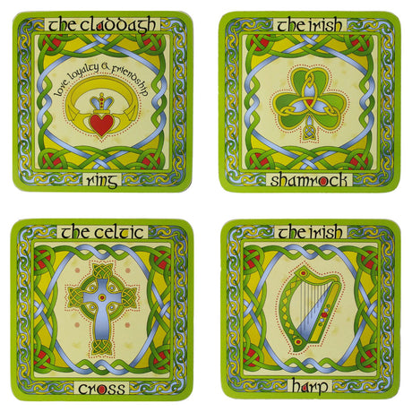 CL-73-20 Cork Back Ireland Coasters Set of 4 Creative Irish Gifts
