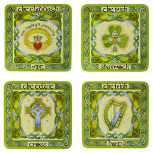  Colorful Bone China Mug with Irish Shamrock coasters Creative Irish Gifts