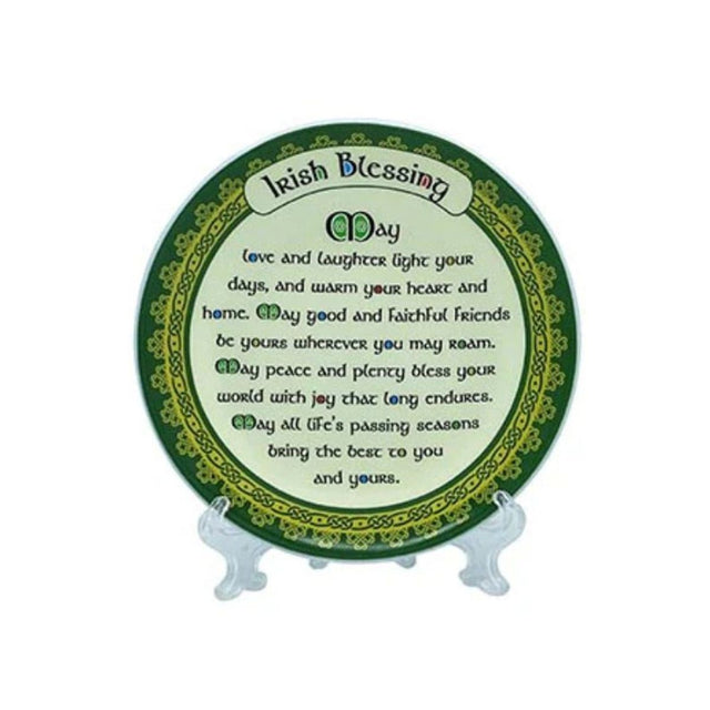 CL-87-543 Bone China Plate with Heartfelt Irish Blessing Creative Irish Gifts
