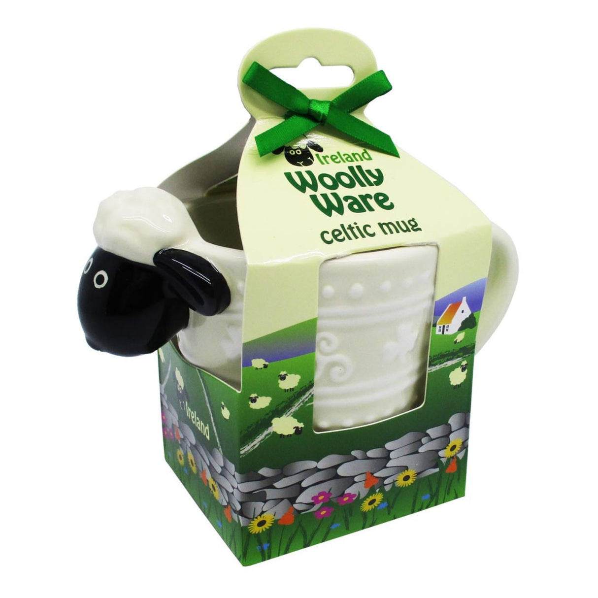 CL-97-12 Woolly Ware Handpainted Ceramic Irish Sheep Mug  Creative Irish Gifts
