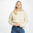 CN025-SWT--SM Traditional Wool Crew Neck Aran Sweater, Cream Creative Irish gift