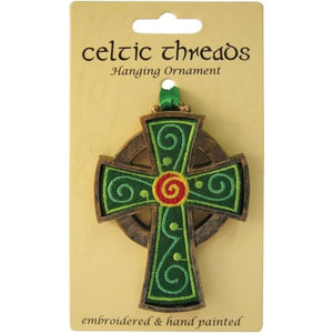 CS-0082-58 Hand Painted Embroidered Celtic Cross Hanging Ornament Creative Irish gift.com