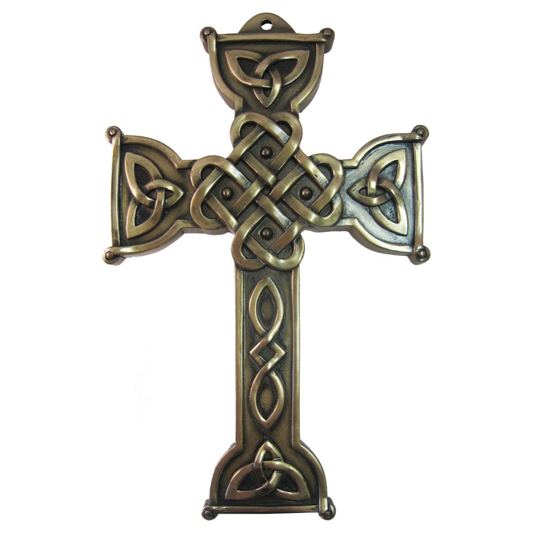 Celing Cross High Celtic Cross Wall Hanging in Bronze | Fast shipping from the US