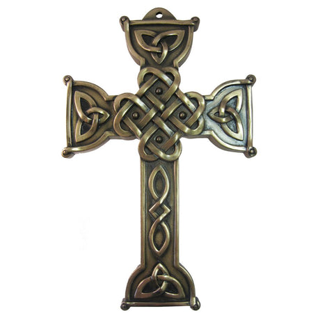 CS-0084-8 High Celtic Cross Wall Hanging in Bronze Creative Irish Gifts

