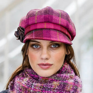 CX056 Women's Pink Plaid Newsboy Cap Creative Irish Gifts