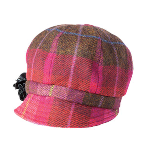 Women's Pink Plaid Newsboy Cap - Creative Irish Gifts