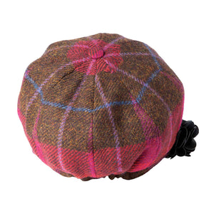 Women's Pink Plaid Newsboy Cap - Creative Irish Gifts