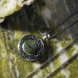 S46133 Connemara Marble Celtic Knot Necklace Creative Irish Gifts
