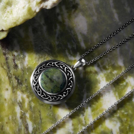 S46133 Connemara Marble Celtic Knot Necklace Creative Irish Gifts
