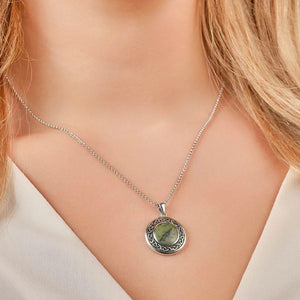S46133 Connemara Marble Celtic Knot Necklace Creative Irish Gifts
