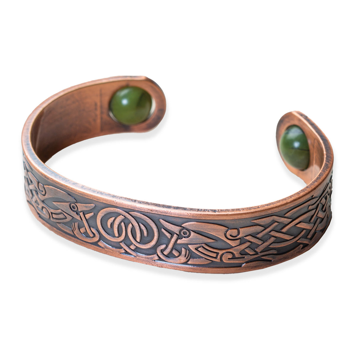 Connemara Marble Celtic Knotwork Copper Bangle-Creative Irish gift