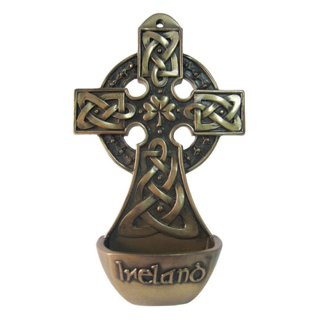 DG802 Bronze Irish Cross Holy Font Studio Creative Irish Gifts