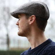 Men's Handcrafted Donegal Tweed Driving Cap Grey Creative Irish Gift