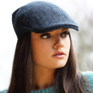 Men's Handcrafted Donegal Tweed Driving Cap Navy Lifestyle Creative Irish Gift