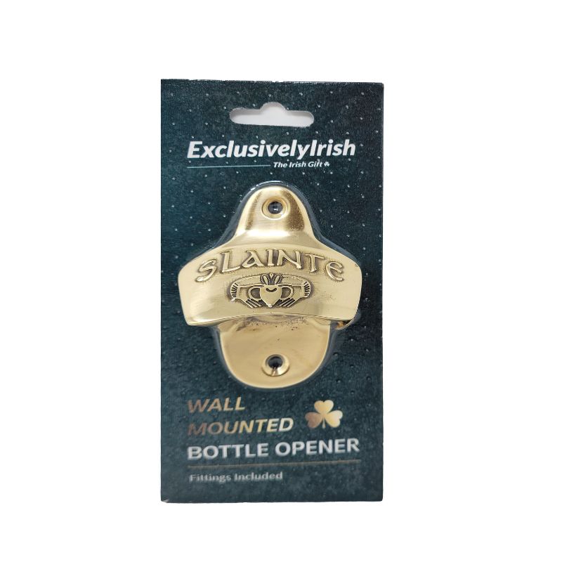Premium Irish Claddagh Bottle Opener- Polished Brass  Creative Irish Gifts