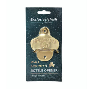 Premium Irish Shamrock Bottle Opener- Polished Brass  Creative Irish Gifts