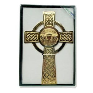 Brass Claddagh Celtic Cross studio Creative Irish Gift