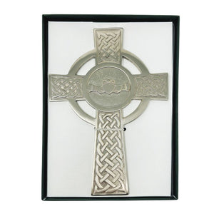 Brass Claddagh Celtic Cross Satin Nickel studio Creative Irish Gift