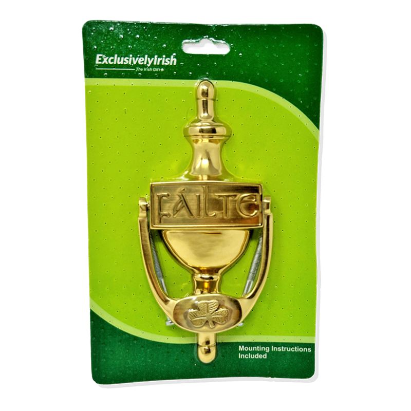 Antique Irish Failte Door Knocker Polished brass  Creative Irish Gifts