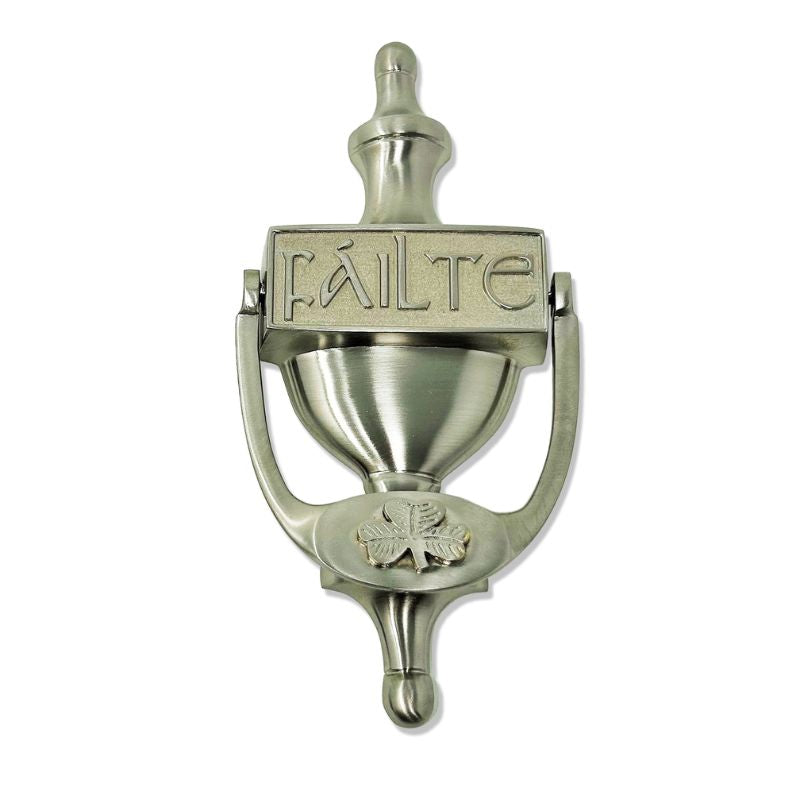 Antique Irish Failte Door Knocker -   Satin Nickel Creative Irish Gifts