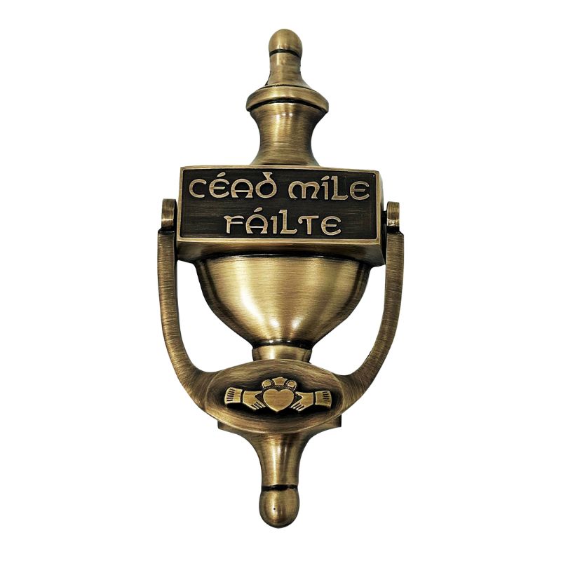Cead Mile Failte Claddagh Door Knocker Pewter Antique brass Creative Irish Gifts