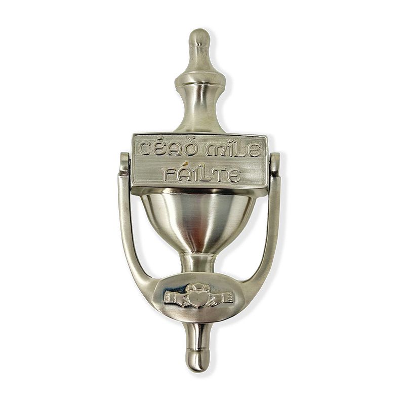 Cead Mile Failte Claddagh Door Knocker Pewter Satin Nickel Creative Irish Gifts