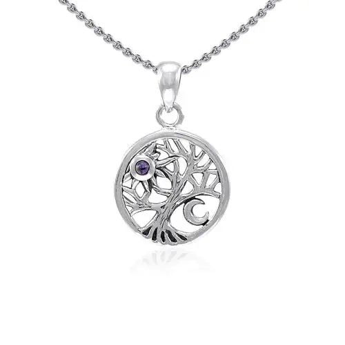 EI-DE42924-set Celtic Tree of Life Amethyst Necklace Creative Irish Gifts
