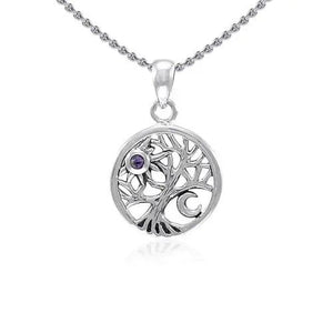 EI-DE42924-set Celtic Tree of Life Amethyst Necklace Creative Irish Gifts
