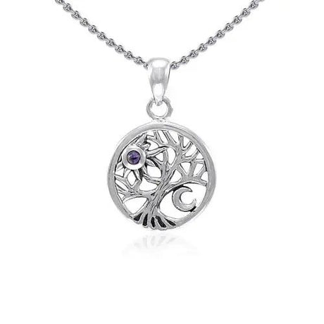 EI-DE42924-set Celtic Tree of Life Amethyst Necklace Creative Irish Gifts
