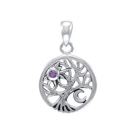 EI-DE42924-set Celtic Tree of Life Amethyst Necklace Creative Irish Gifts
