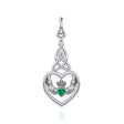 EI-JL-Set33-EG Silver Claddagh Green Garnet Necklace Creative Irish Gifts
