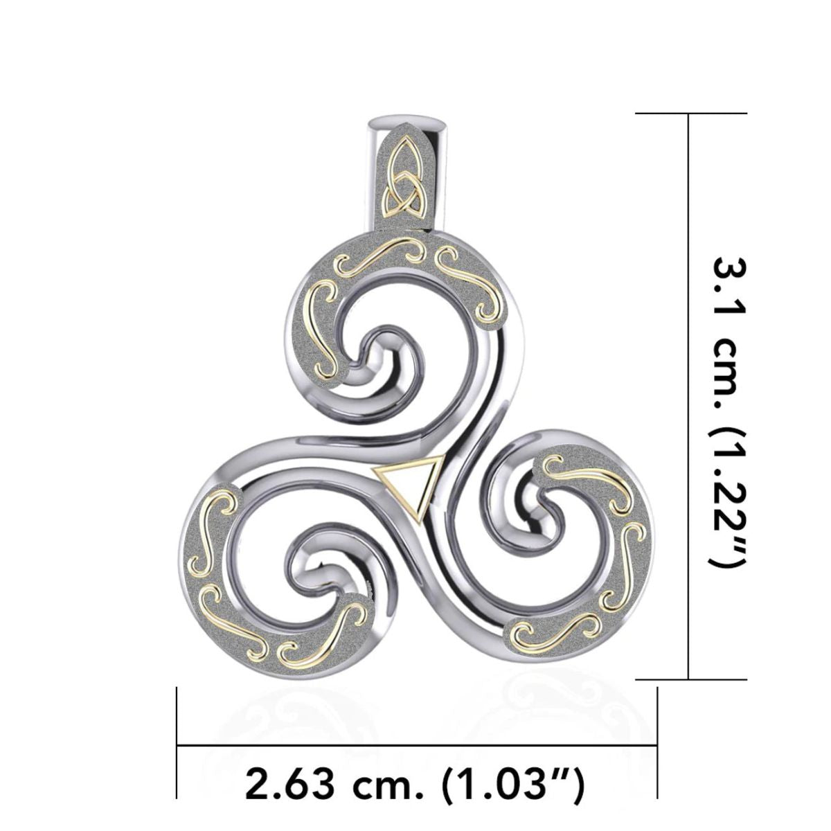 EI-JL-Set5 Sterling Silver & 18K Gold Triskelion Pendant Creative Irish Gifts
Size