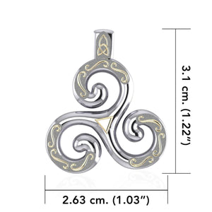 EI-JL-Set5 Sterling Silver & 18K Gold Triskelion Pendant Creative Irish Gifts
Size