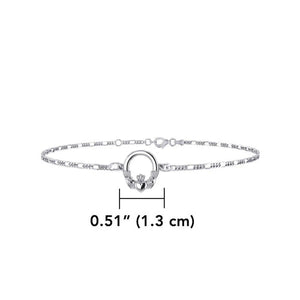 EI-JL-Set69 Silver Claddagh Ankle Bracelet Creative Irish gift
